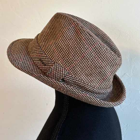 Vintage Stetson Brown Tweed Wool Fedora Hat - Picture 1 of 6